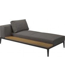 Gloster - Grid Lounge Left / Right Chaise Unit With Buffed Teak Platform 